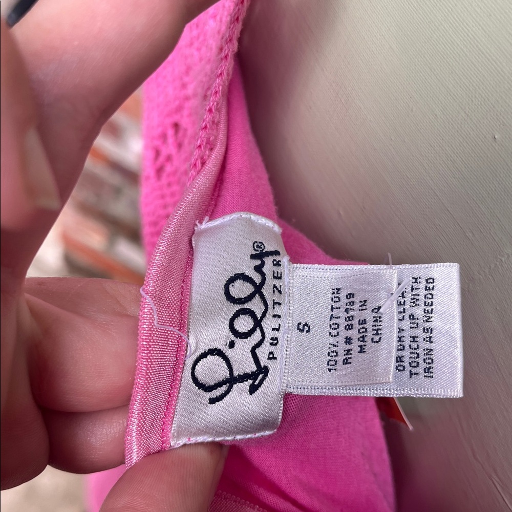 Lily Pulitzer Y2K Hot Pink Crochet Sundress size small - Picture 6 of 6